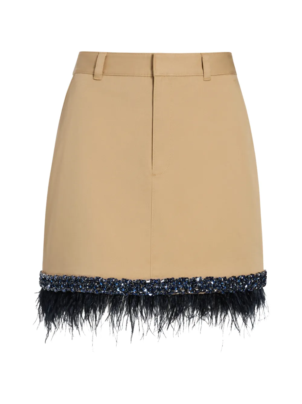 Cinq A Sept Marie feather-trim mini skirt - Toni neutri