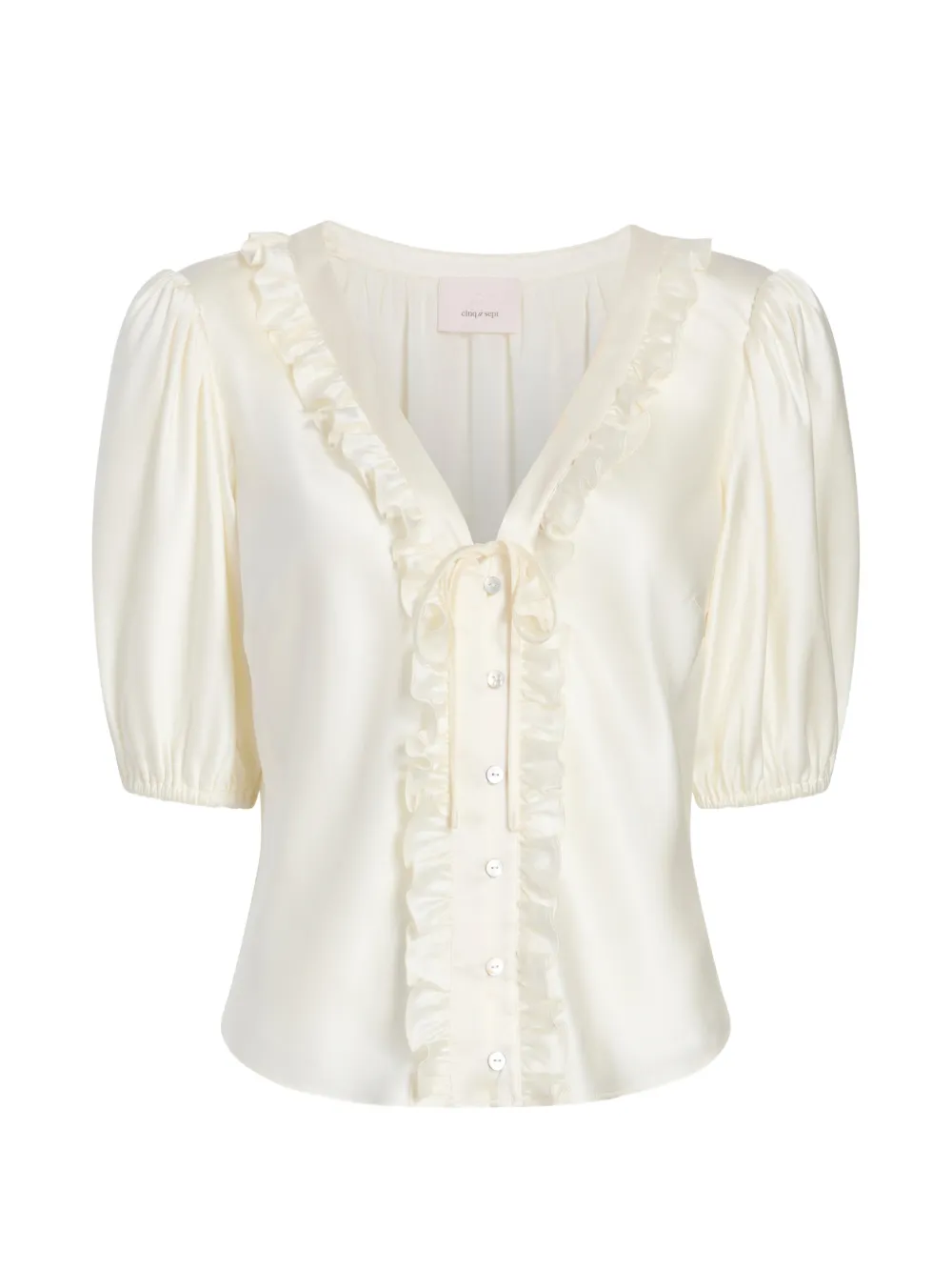 Cinq A Sept Top Seraphina con scollo a V - Toni neutri