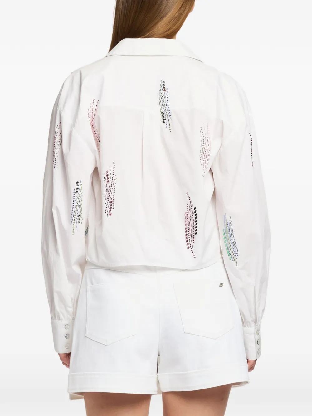 Cinq A Sept Marianna Paillette Whirl gestrikte blouse Wit
