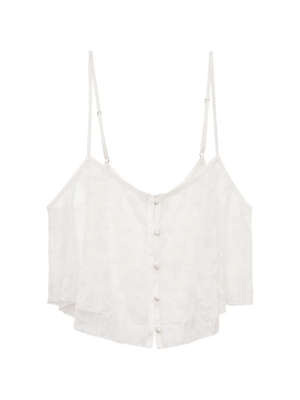 Fleur Du Mal Jasmine hemd met kanten knopen Wit