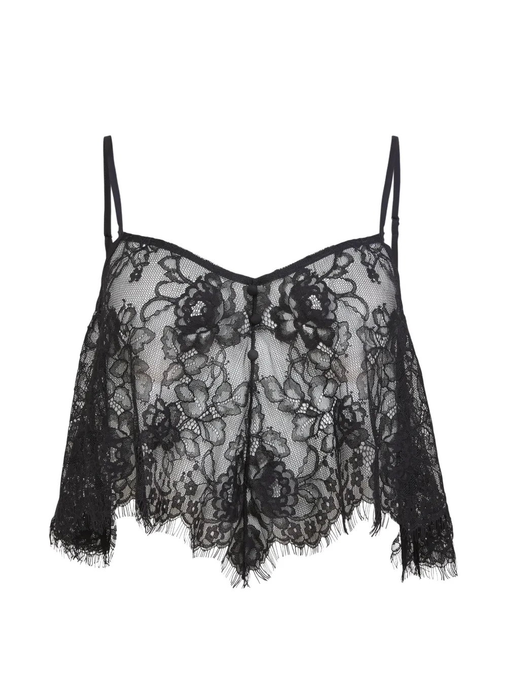 Fleur Du Mal Top Juliet in pizzo - Nero