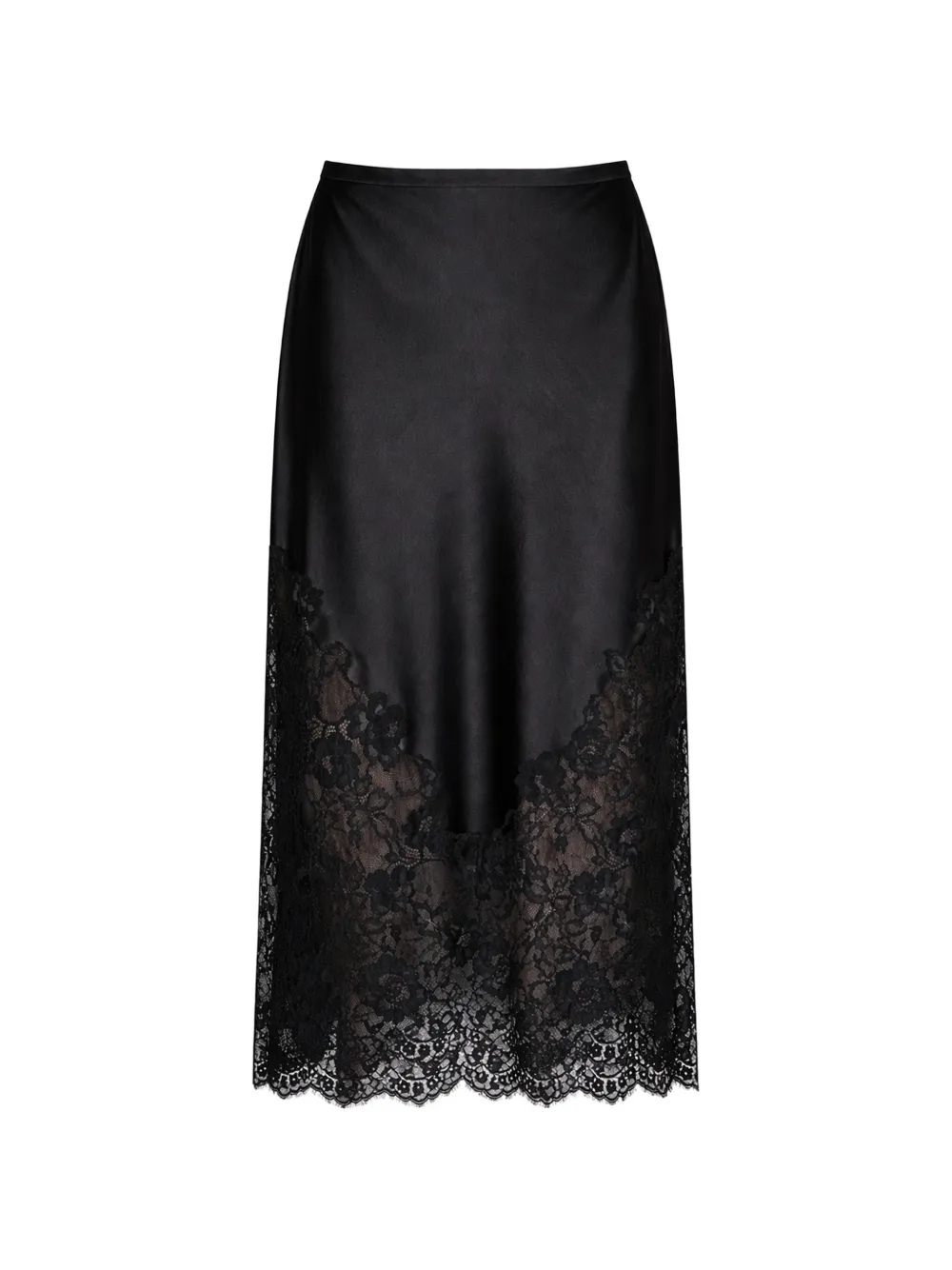 Fleur Du Mal Juliet lace-trim midi skirt - Nero
