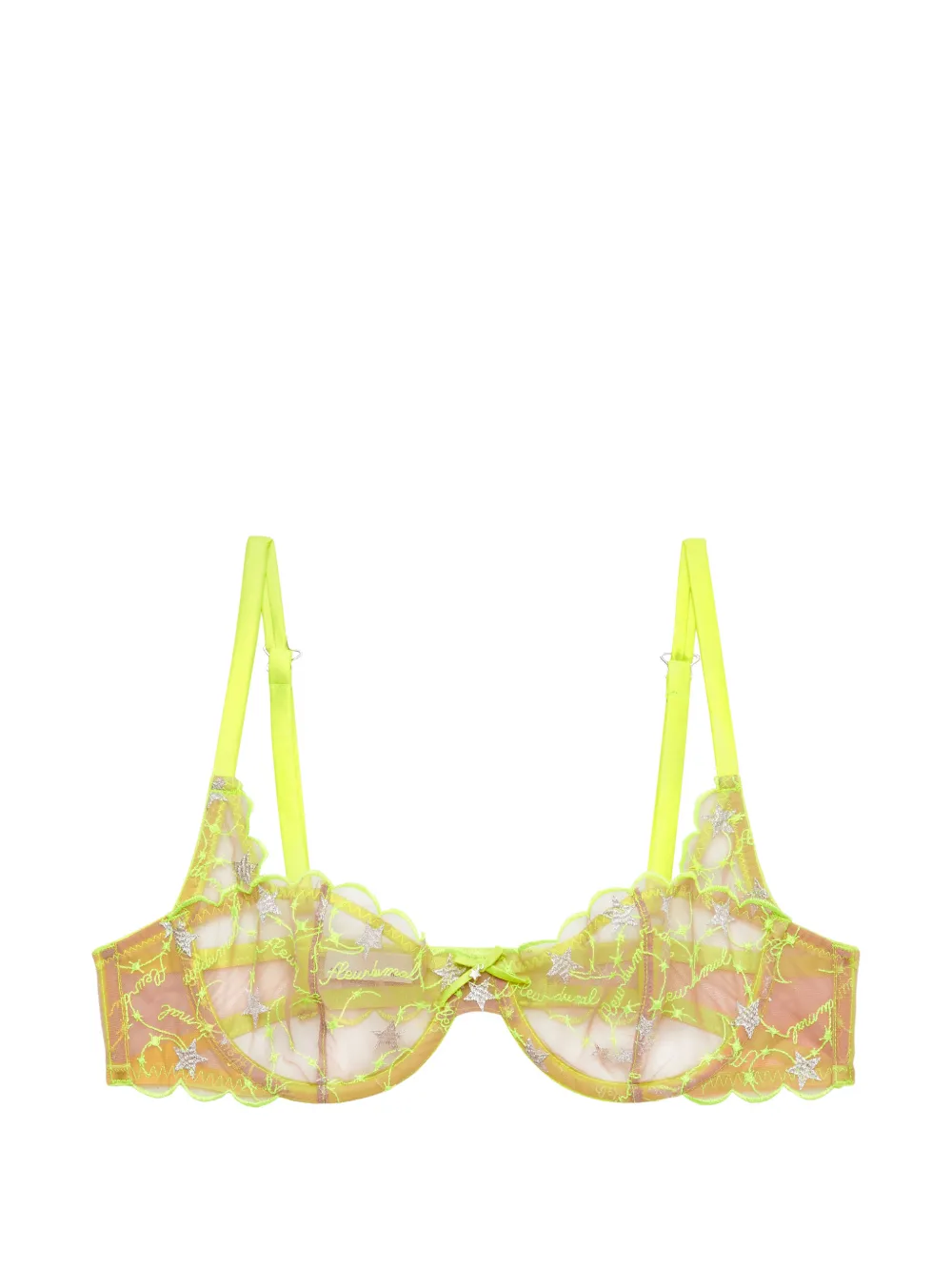 Fleur Du Mal Reggiseno Étoile con ricamo - Verde