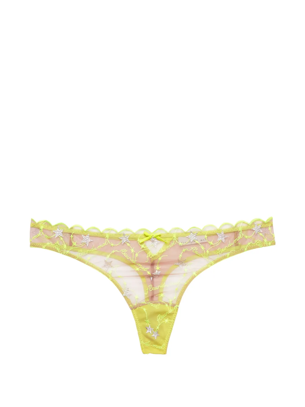 Fleur Du Mal Perizoma Étoile con ricamo - Giallo