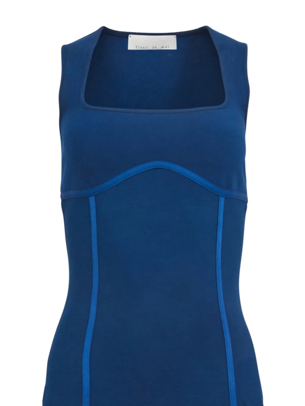 Fleur Du Mal Midi-jurk met diepe ronde hals Blauw