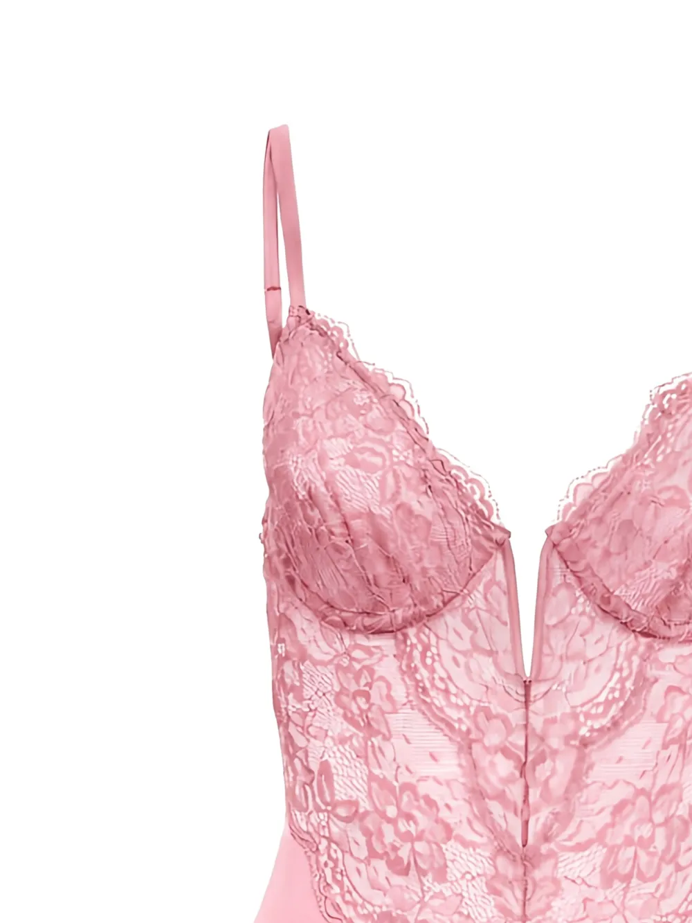  Fleur Du Mal Bianca Lace Bodysuit - Pink 