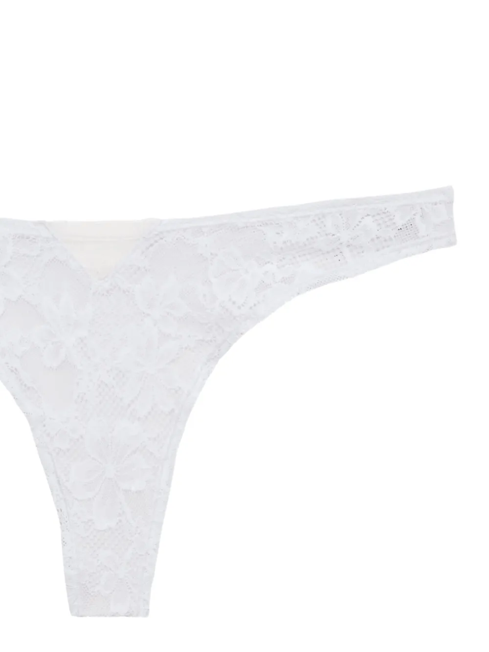  Fleur Du Mal Le Stretch Lace Thong - White 
