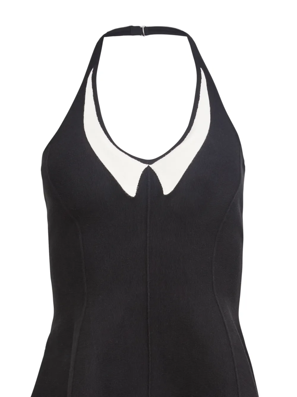 Fleur Du Mal Collier flared mini-jurk met kraag Zwart