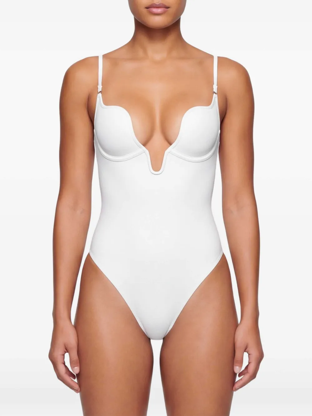 Fleur Du Mal Seduce badpak met U-watervalhals Wit