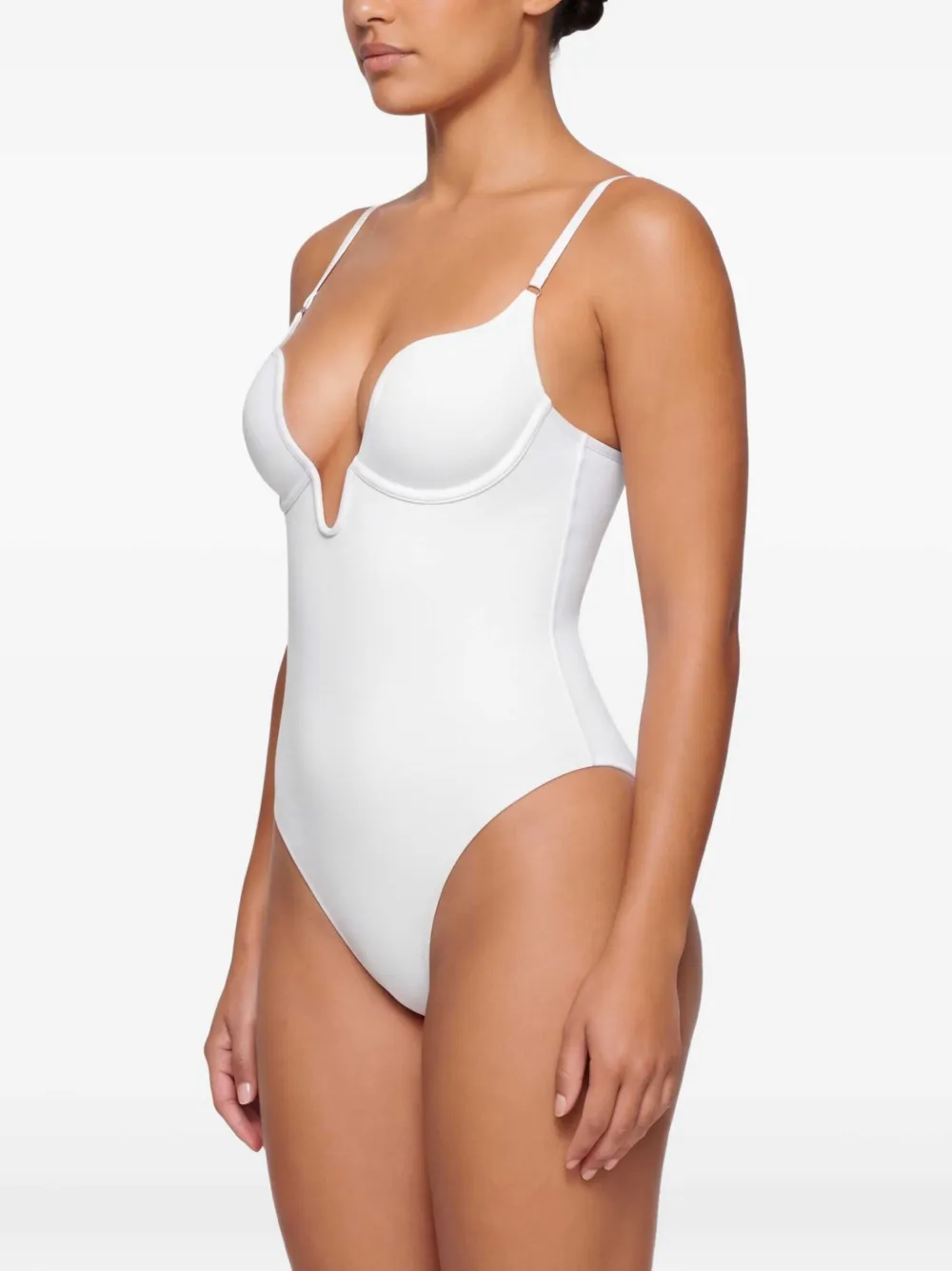 Fleur Du Mal Seduce badpak met U-watervalhals Wit