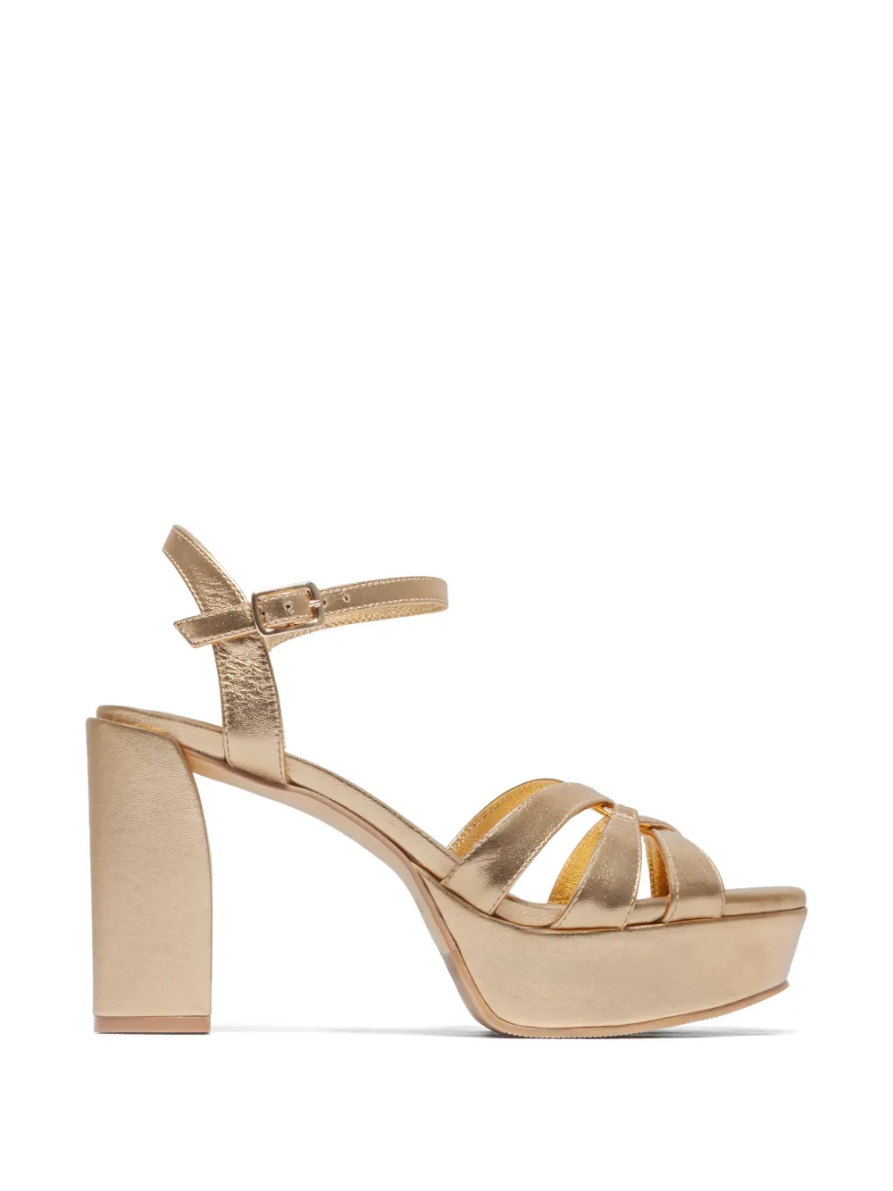 Bernardo Vittoria sandalen met plateauzool en gekruiste bandjes Goud