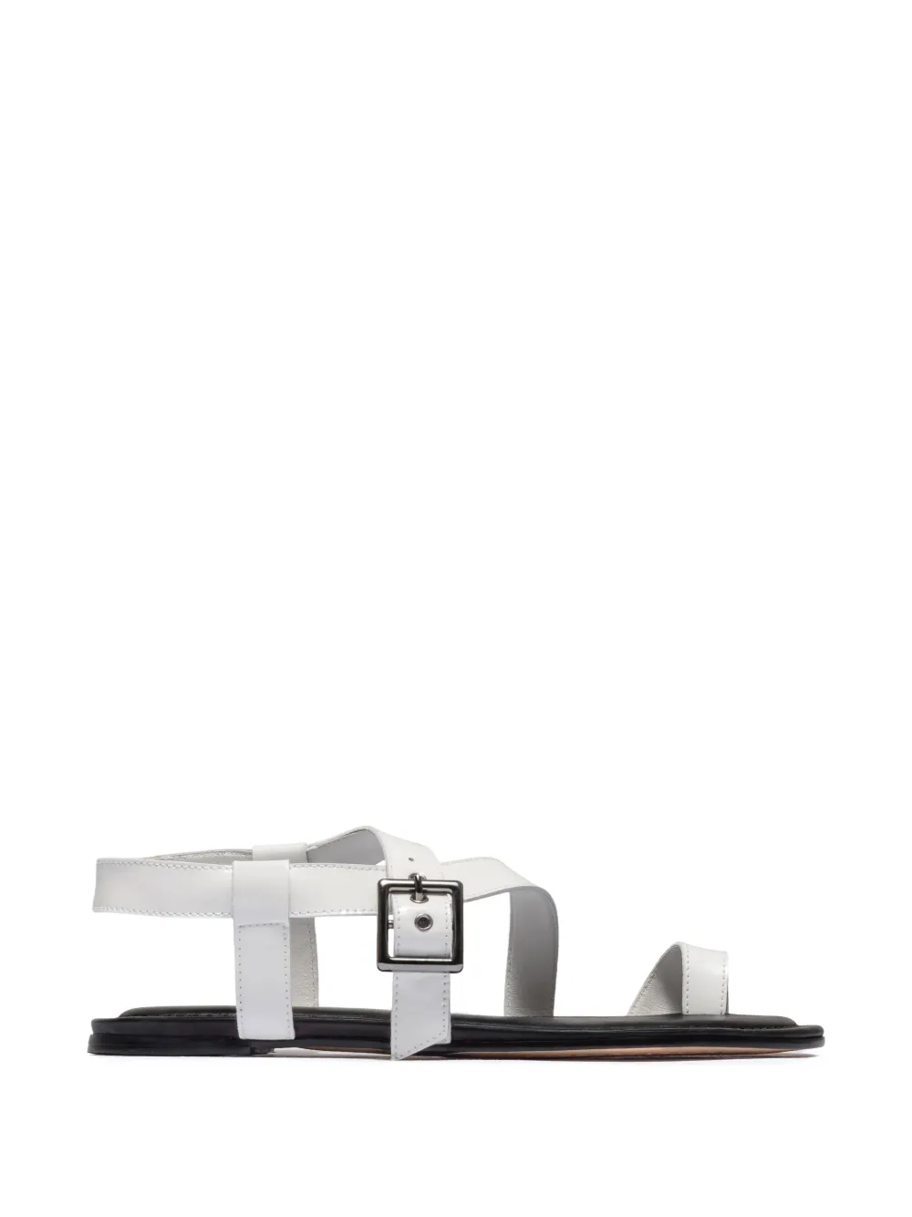 Bernardo Hartshorn sandalen met teenring en gesp Wit