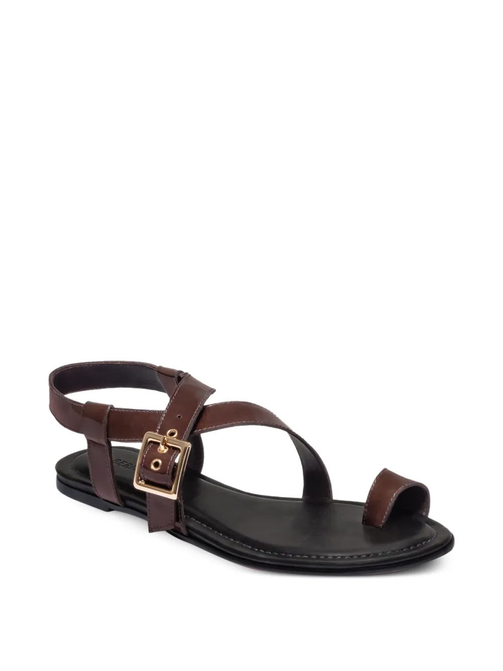 Bernardo Hartshorn sandalen met teenring en gesp Bruin