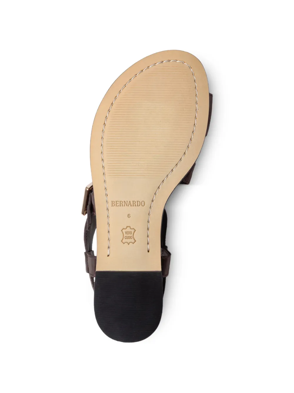 Bernardo Hartshorn sandalen met teenring en gesp Bruin