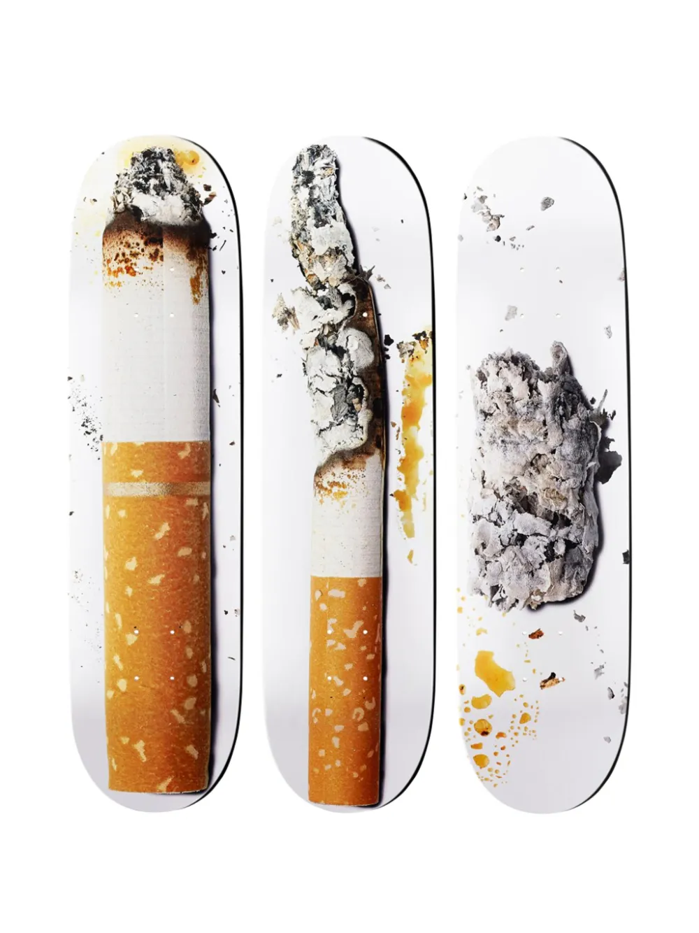 Supreme Urs Fischer Baked & Fried & Toasted Skateboard mit Print (3er-Set) - Weiß