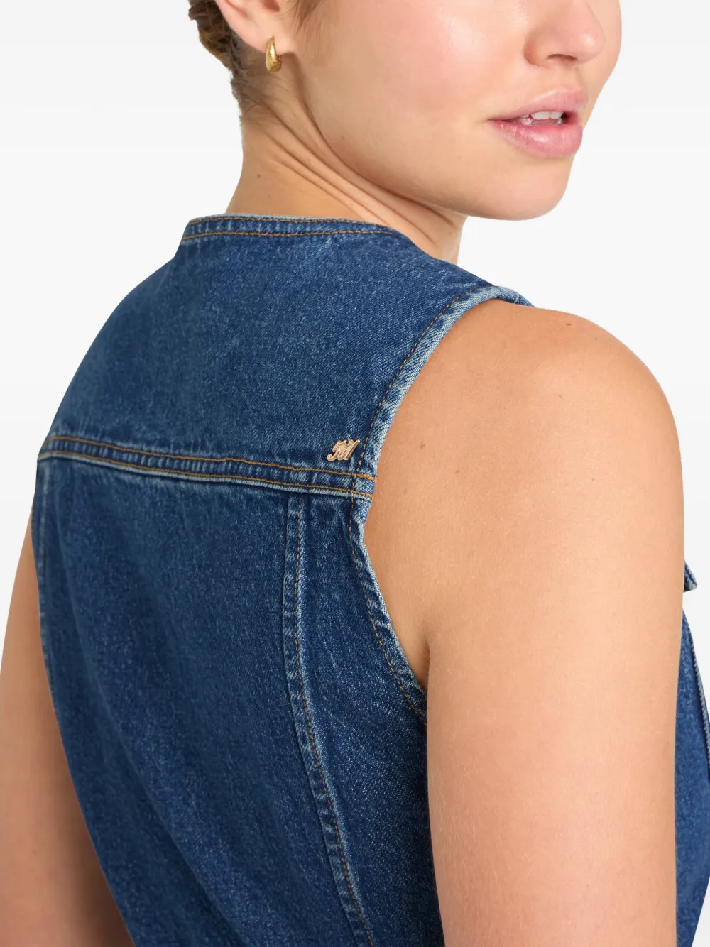 Cinq A Sept Reenee button jeans met ceintuur Blauw