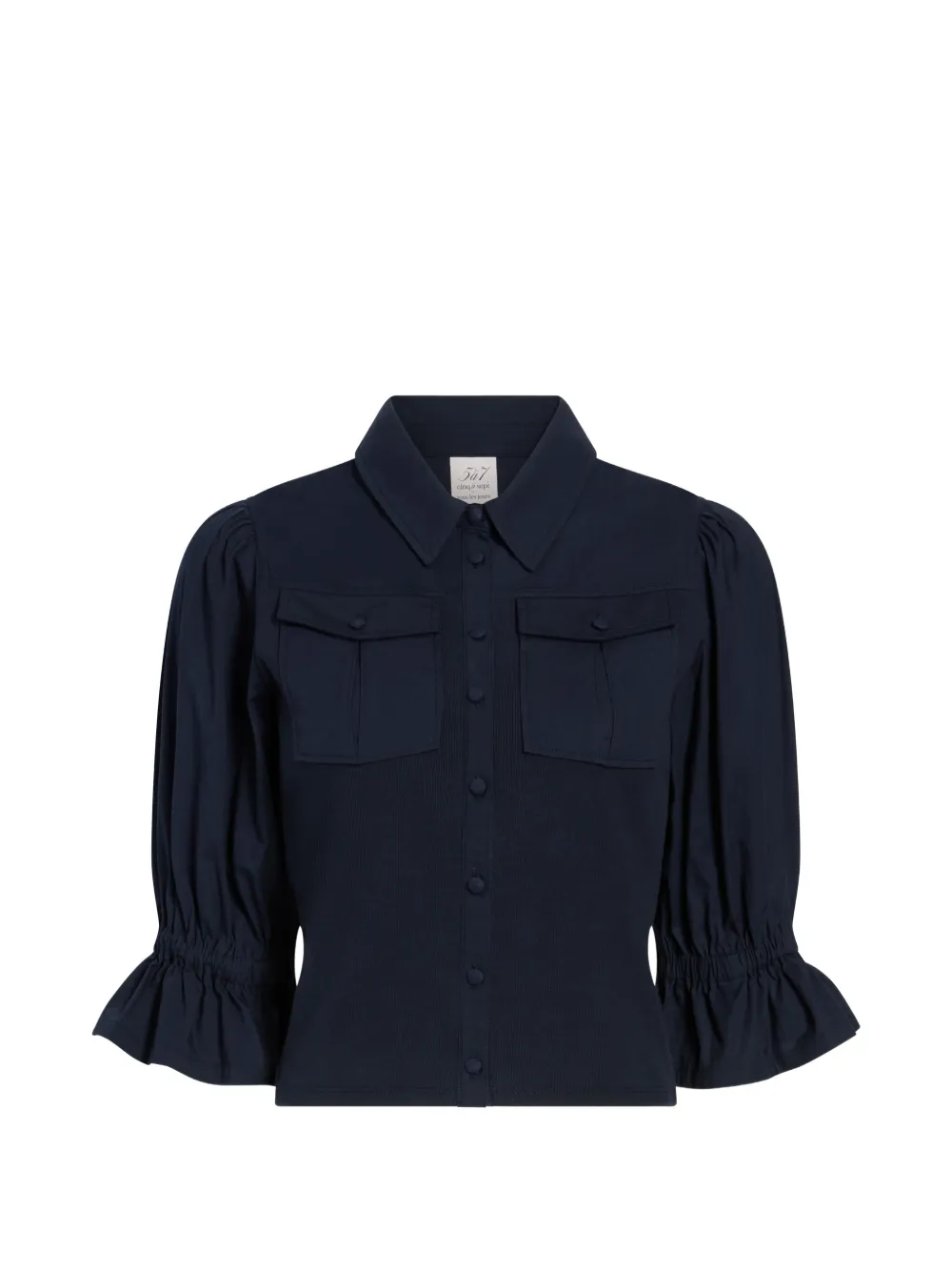 Cinq A Sept Camicia Lyric con ruches - Blu