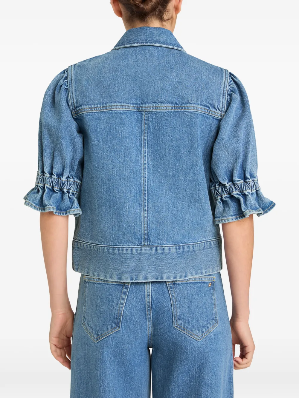 Cinq A Sept Holly denim jack met pofmouwen Blauw