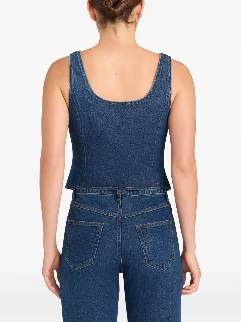 Cinq A Sept Rowena button-up denim top Blauw