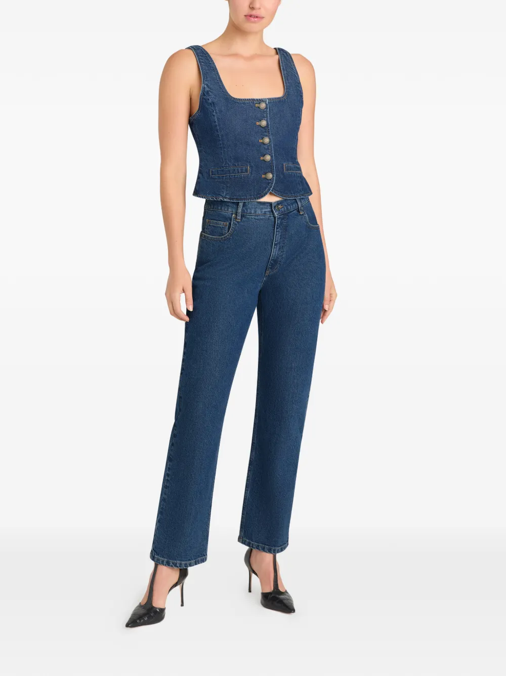  Cinq A Sept Rowena Button-up Denim Top - Blue 