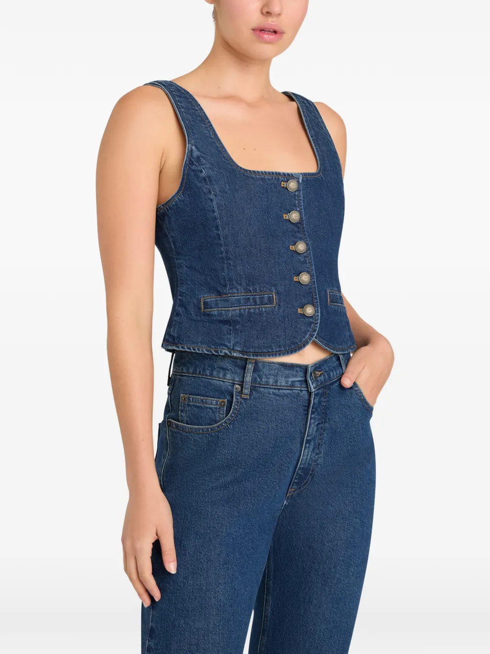  Cinq A Sept Rowena Button-up Denim Top - Blue 