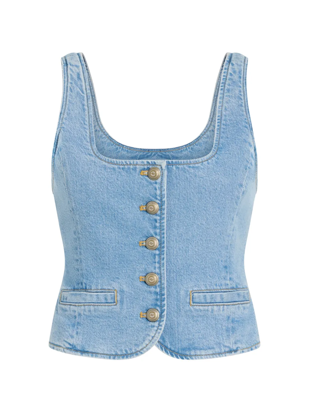 Cinq A Sept Rowena button-up denim top - Blu