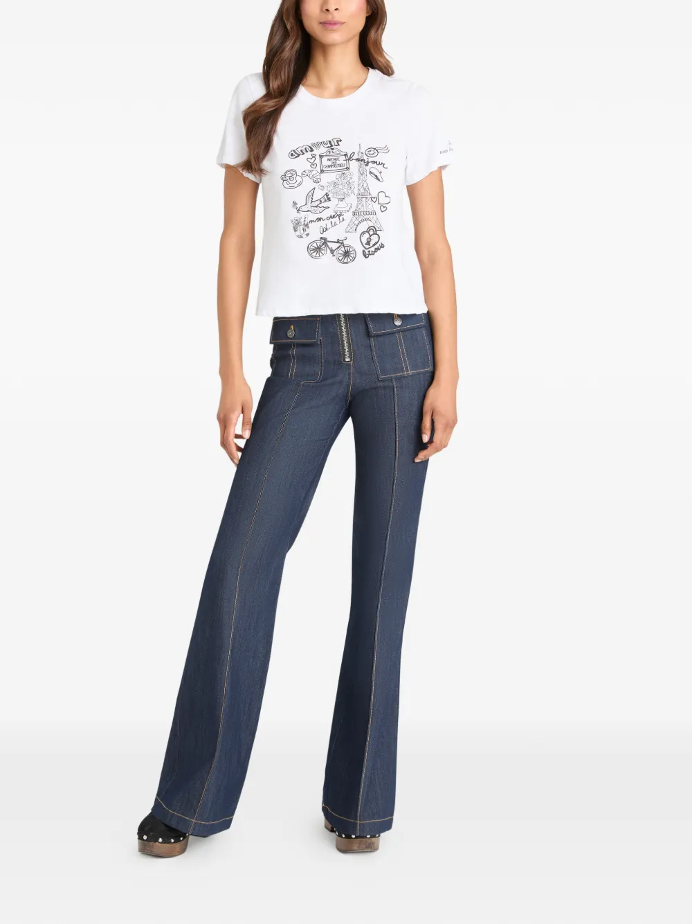 Cinq A Sept T-shirt met stras Wit