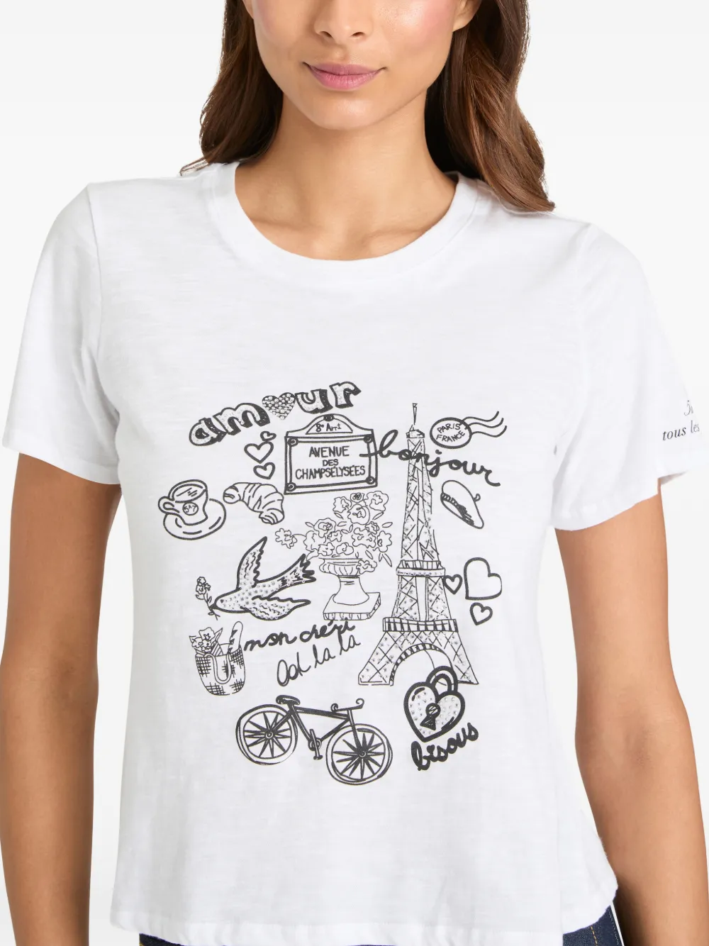 Cinq A Sept T-shirt met stras Wit