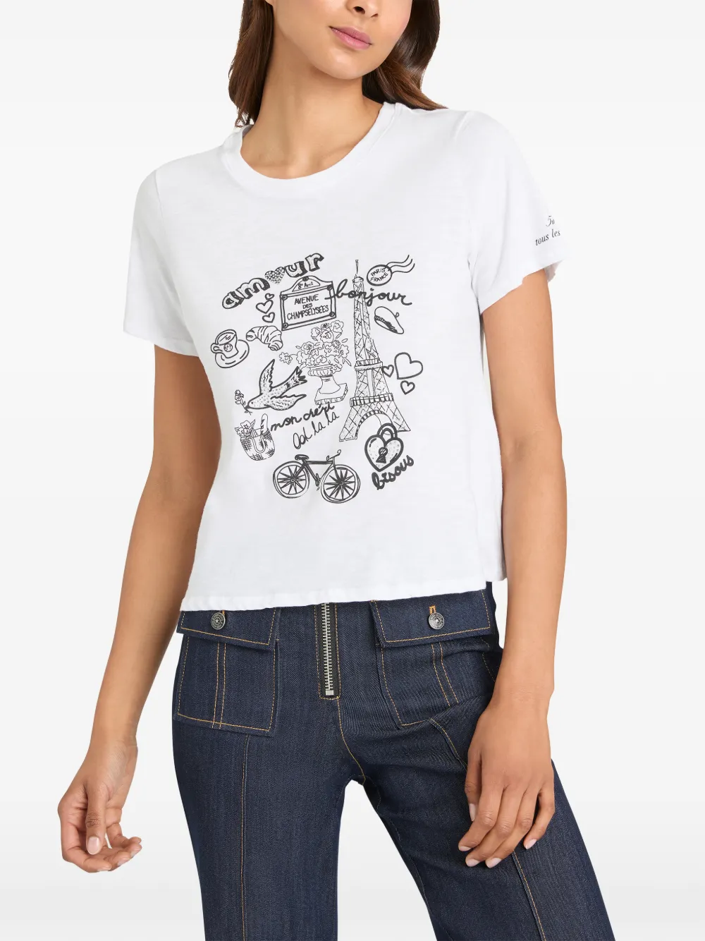 Cinq A Sept T-shirt met stras Wit