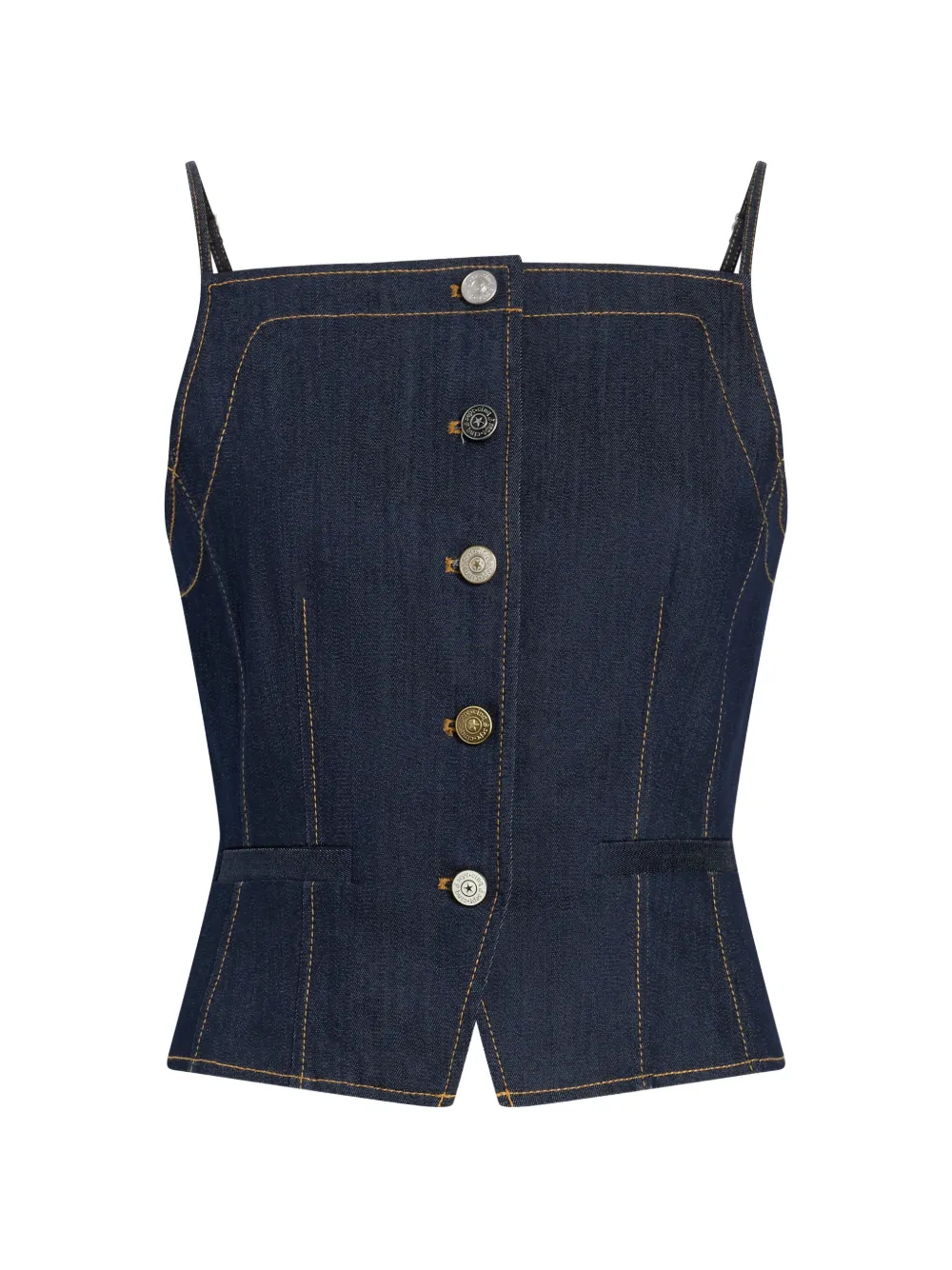 Cinq A Sept Sloane button denim top - Blu