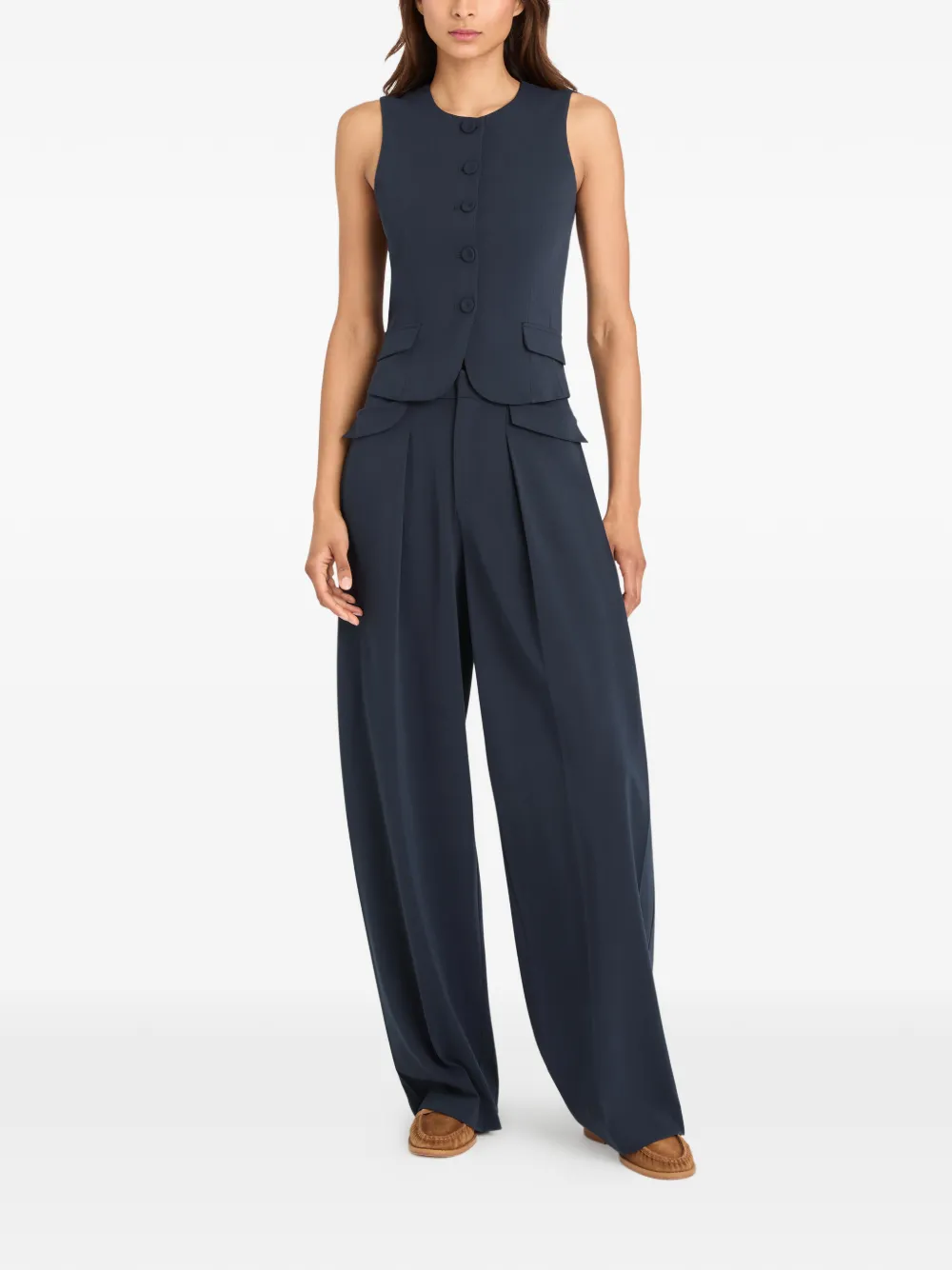 Cinq A Sept Winora mouwloze top met knopen Blauw
