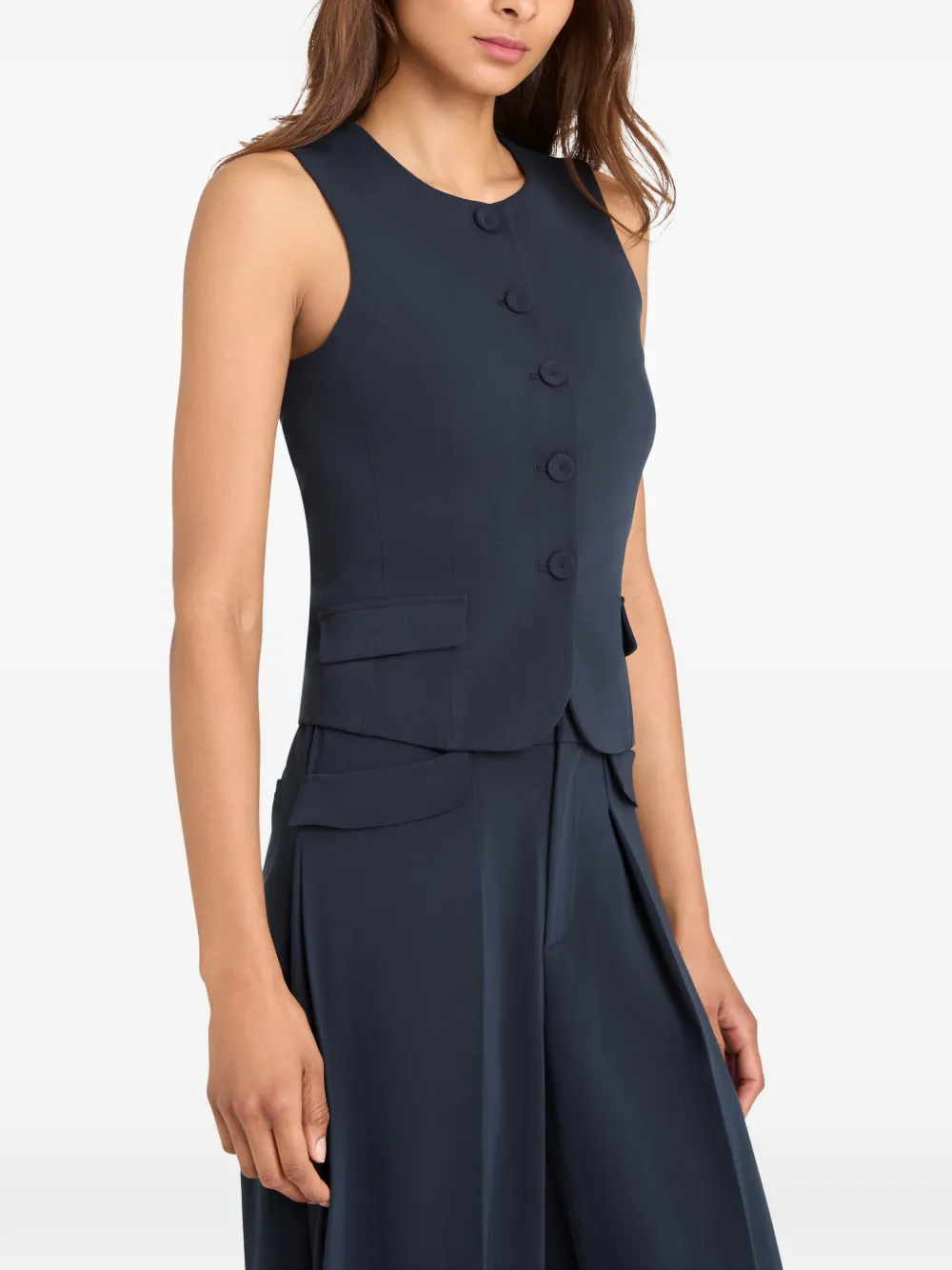Cinq A Sept Winora mouwloze top met knopen Blauw