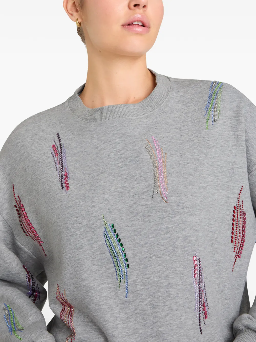 Cinq A Sept Paillette Whirl Brandy sweater met lange mouwen Grijs