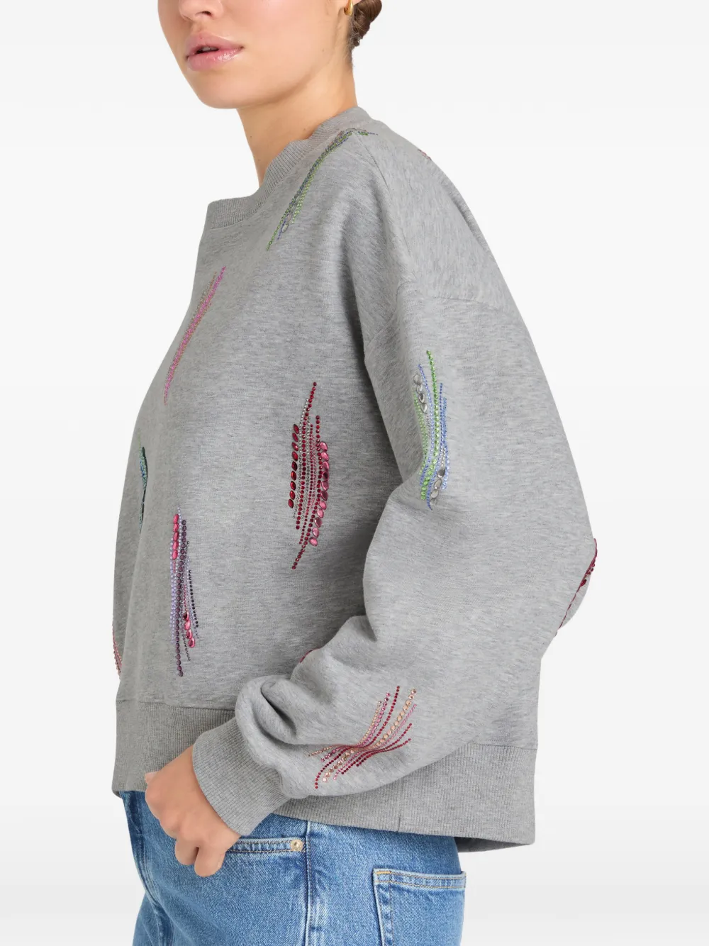  Cinq A Sept Paillette Whirl Brandy Long-sleeve Sweatshirt - Grey 