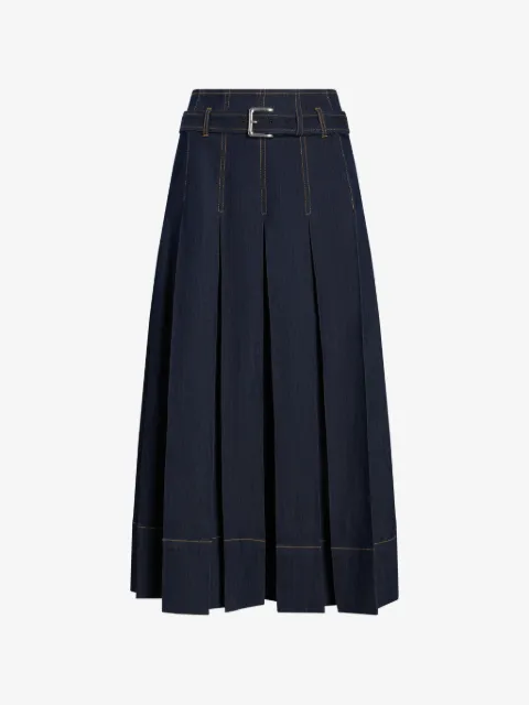 Cinq A Sept Rylee belted pleated midi skirt