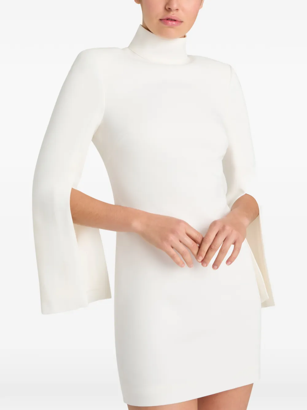 Cinq A Sept Randa mini-jurk met split in de mouwen en hoge hals Beige