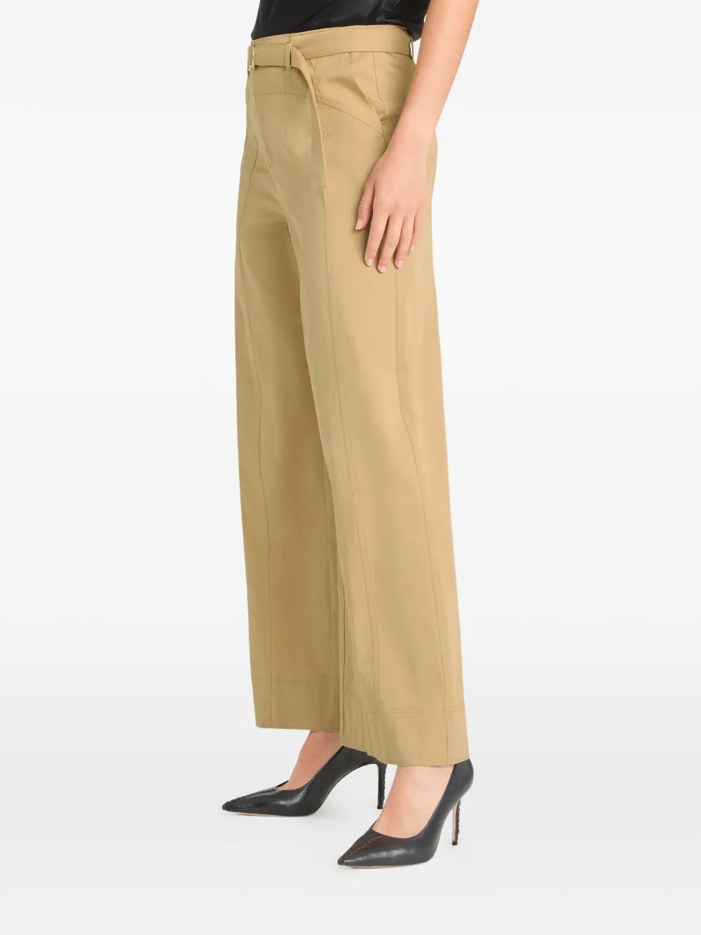 Cinq A Sept Elliott palazzo broek met ceintuur Beige