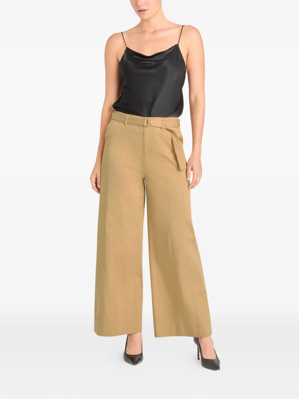 Cinq A Sept Elliott palazzo broek met ceintuur Beige