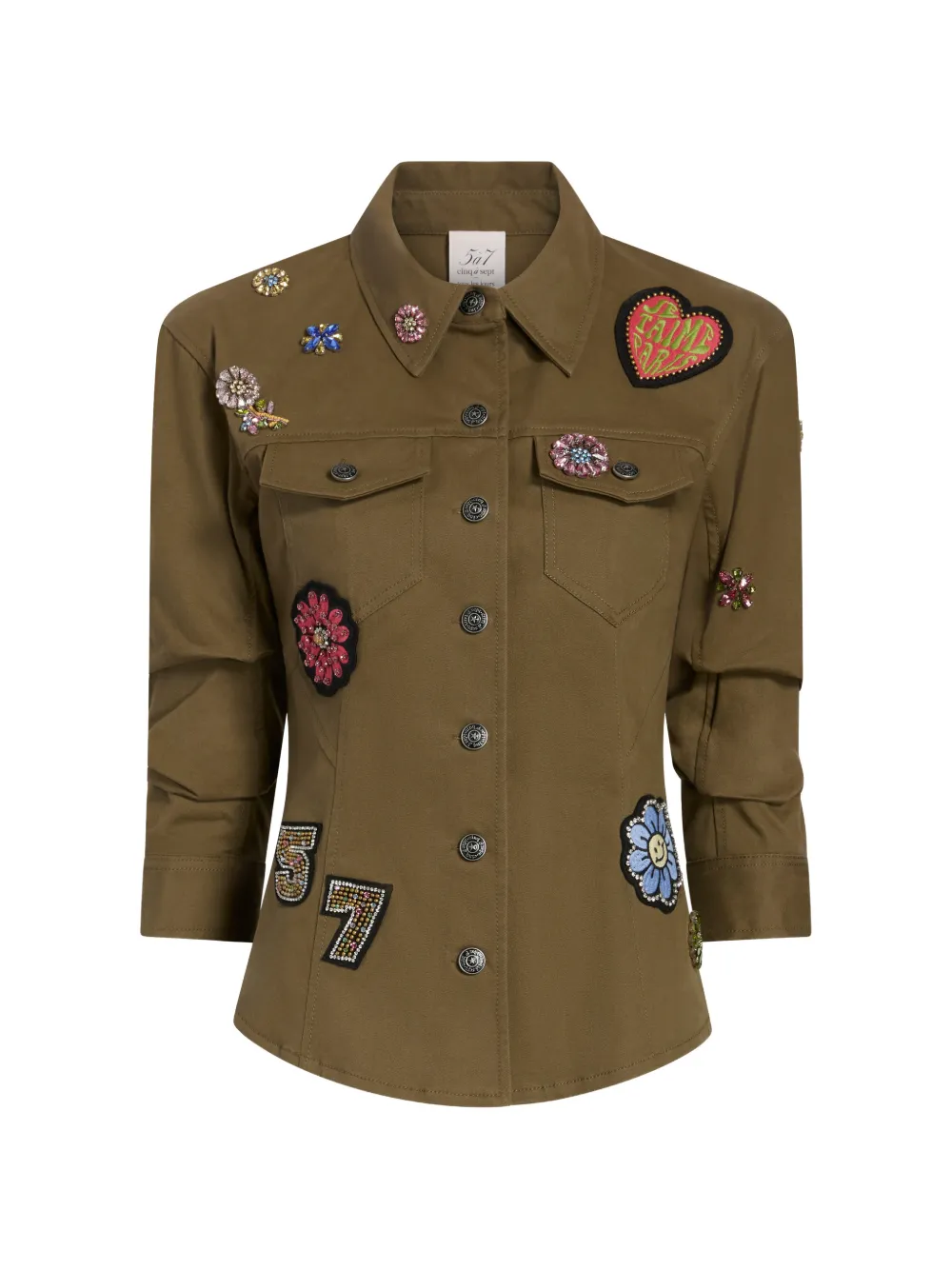 Cinq A Sept Love Patches Canyon jacket - Verde