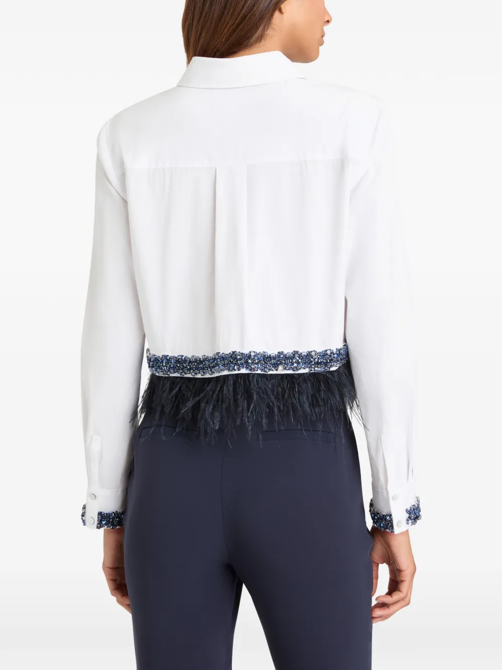 Cinq A Sept Sylvan blouse met veren afwerking Wit