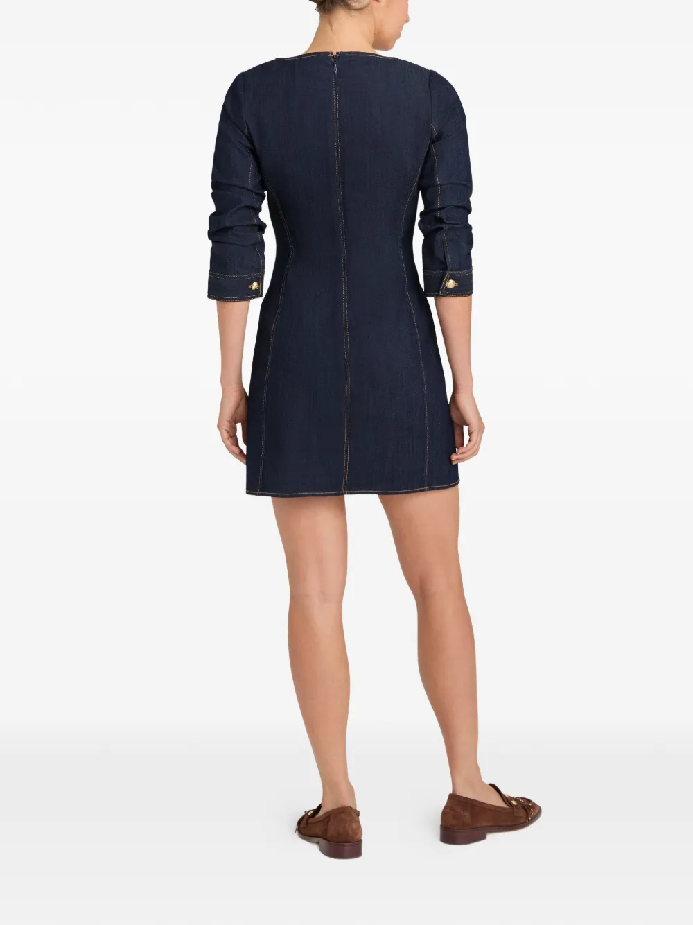 Cinq A Sept Caidin jurk met knopen Blauw
