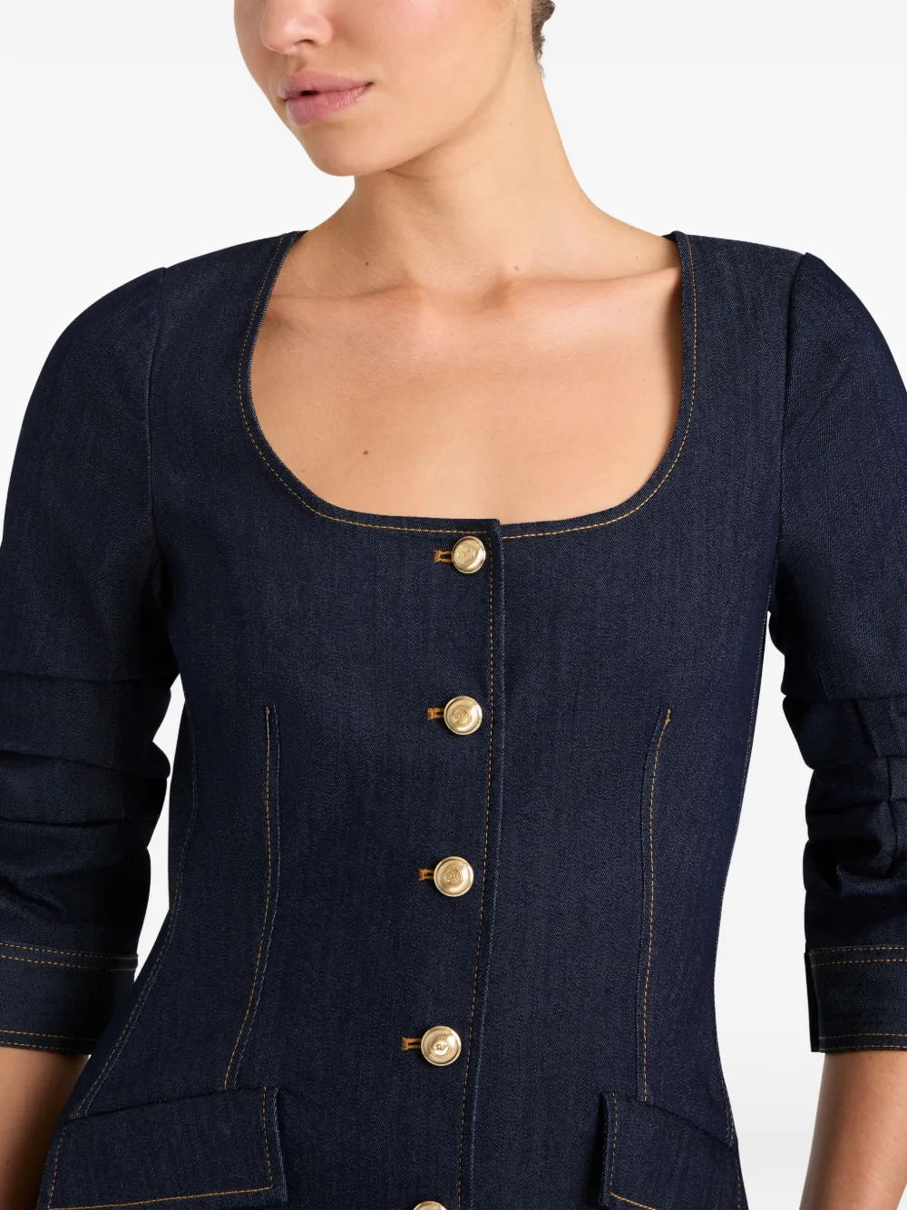 Cinq A Sept Caidin jurk met knopen Blauw