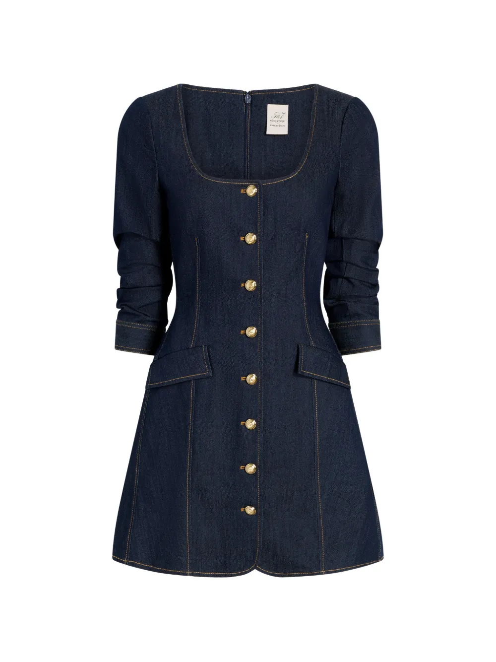 Cinq A Sept Caidin button jean dress - Blu