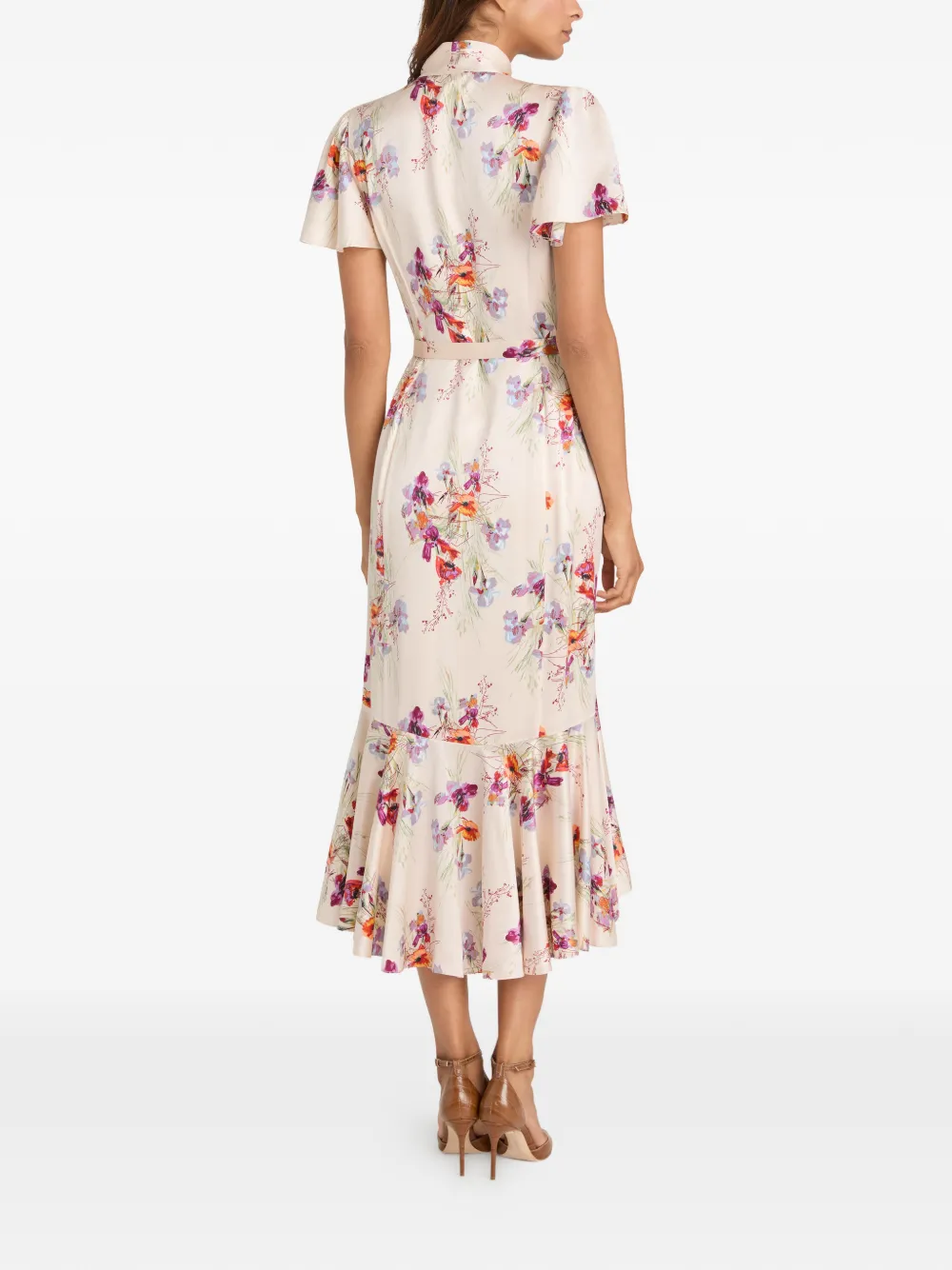 Cinq A Sept Iris Bouquet Willow midi-jurk Beige