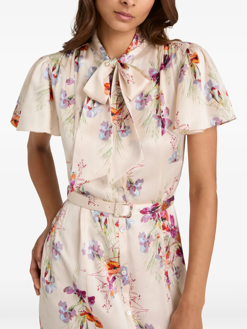 Cinq A Sept Iris Bouquet Willow midi-jurk Beige