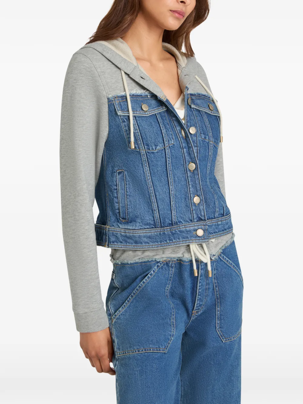 Cinq A Sept Sutton denim jack met capuchon Blauw