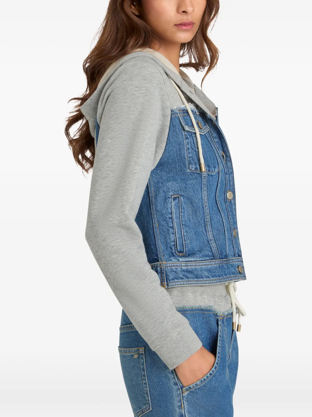 Cinq A Sept Sutton denim jack met capuchon Blauw