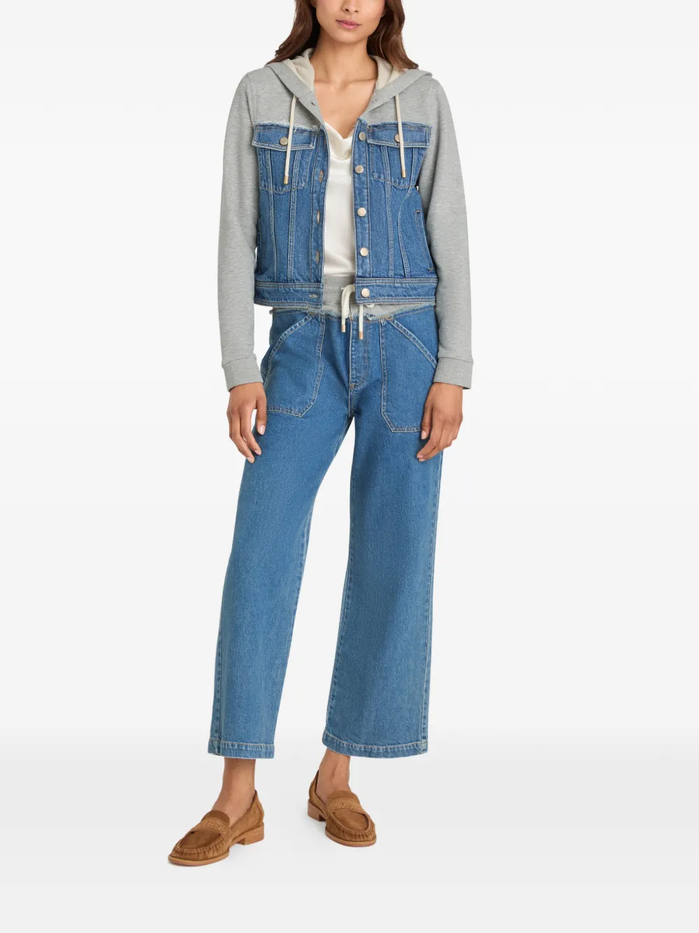Cinq A Sept Sutton denim jack met capuchon Blauw