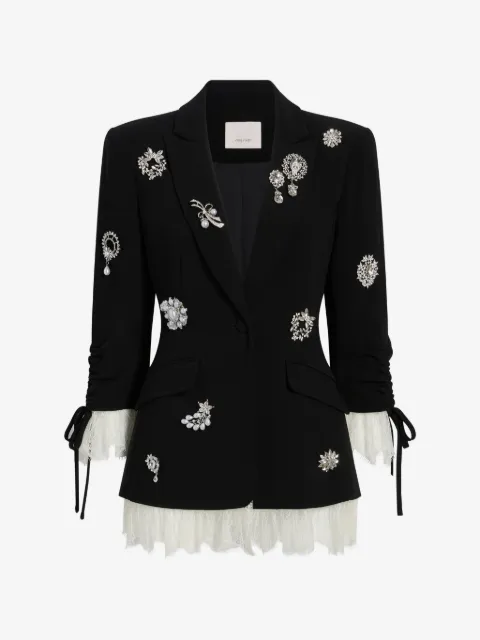 Cinq A Sept blazer con ribete de encaje