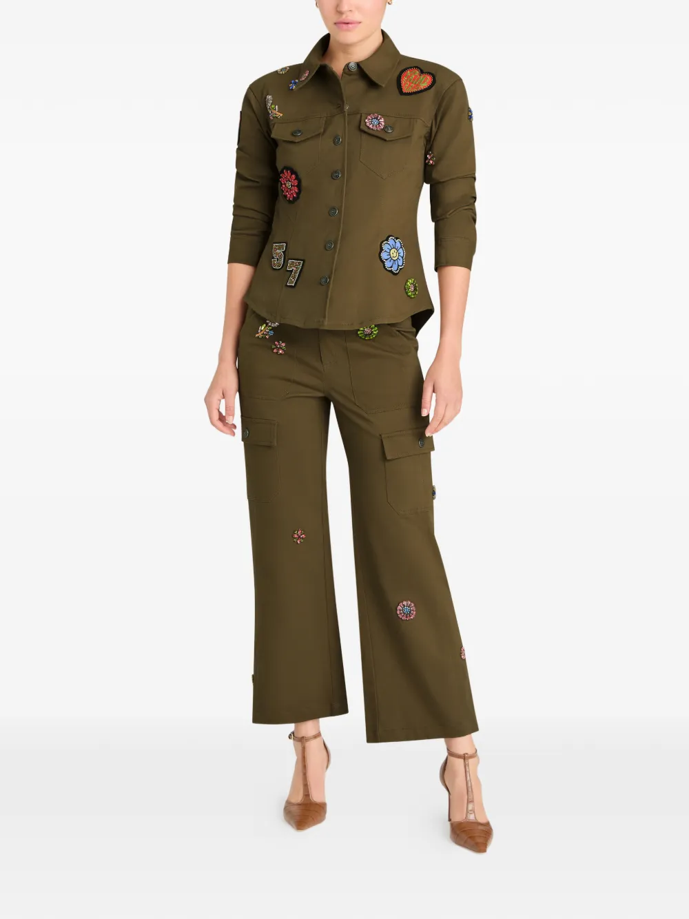 Cinq A Sept Love Michelle verfraaide cargo broek Groen